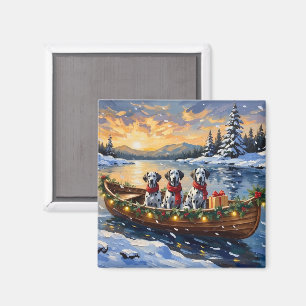 Aimant Noël en bateau dalmate