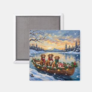 Aimant Noël en bateau de Vizsla