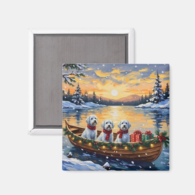 Aimant Noël en bateau maltais (Recto/Verso)