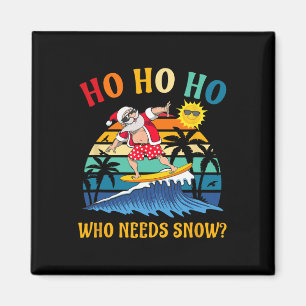 Aimant Noël en juillet drôle de Père Noël surfant sur la