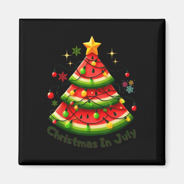 Aimant Noël en juillet Funny pastèque Noël été (Devant)