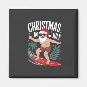Aimant Noël en juillet Funny xmas Noël Santa Plage