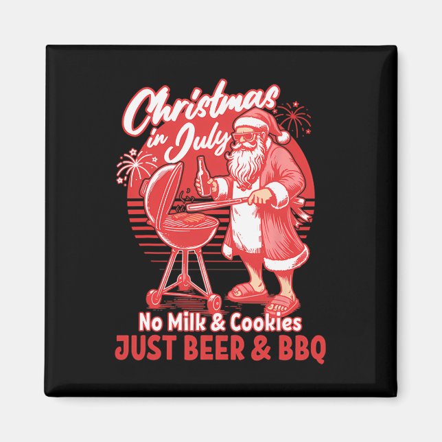 Aimant Noël en juillet Pas de biscuits au lait juste Sant (Devant)