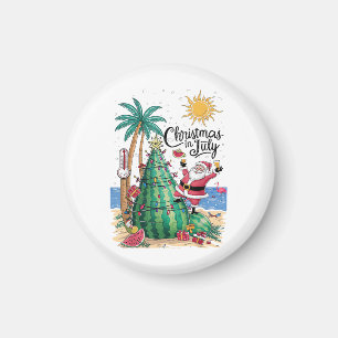 Aimant Noël en Juillet Pastèque Arbre de Noël Santa Plage