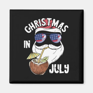 Aimant Noël en juillet Santa d'été Hawaïen coco râpé
