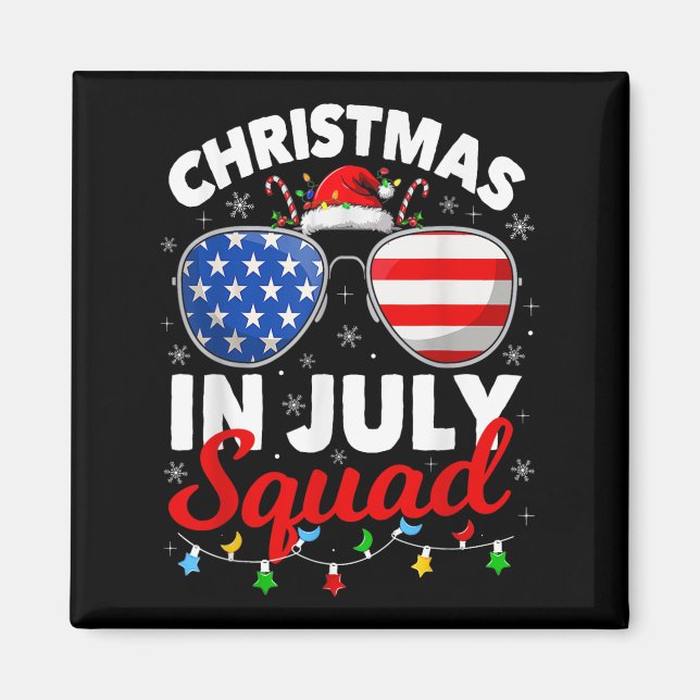 Aimant Noël En Juillet Squad Summer Beach Hawaii Père Noë (Devant)