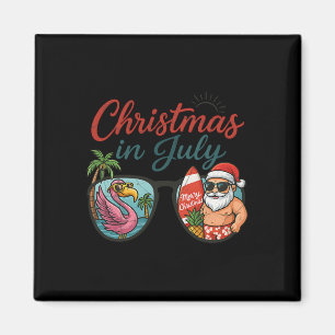 Aimant Noël en juillet Sungles Santa Flamant Rose Vacance