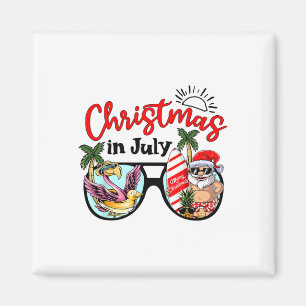 Aimant Noël en juillet Sungles Santa Flamant Rose Vacance