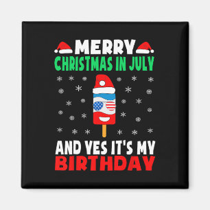 Aimant Noël en juillet T-shirt d'anniversaire Glace dans