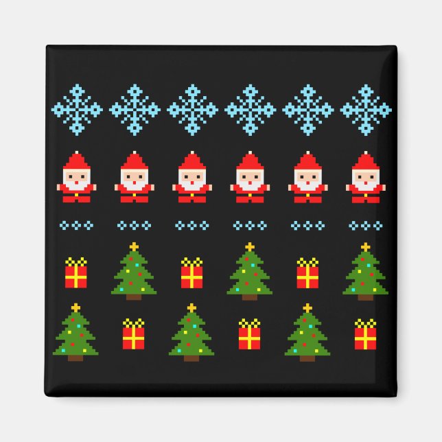 Aimant Noël en pixel art (Devant)