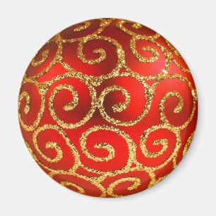 Aimant Noël En Rouge Et En Or