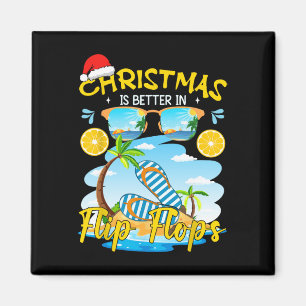 Aimant Noël est meilleur en tongs Plage Été Noël