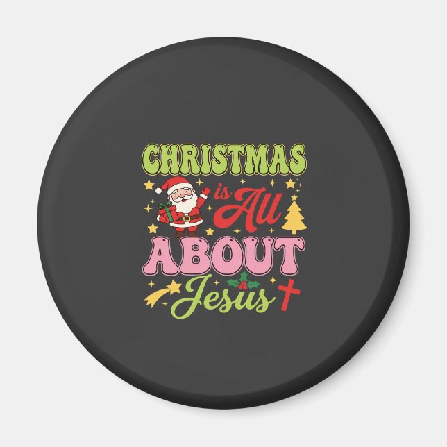 Aimant Noël est tout sur Jésus Rétro (Devant)