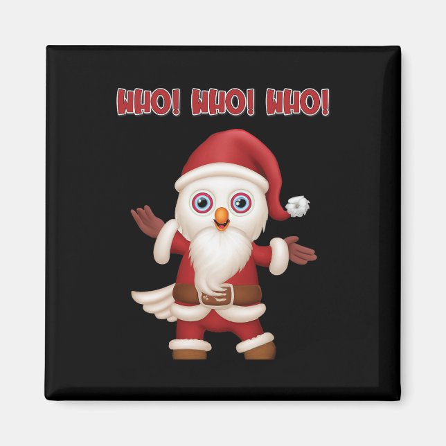 Aimant Noël festif de père Noël Owl (Devant)