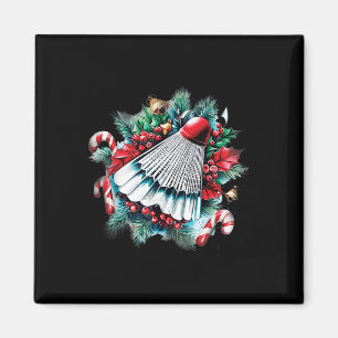 Aimant Noël Festif Pour Les Amateurs De Badminton, Noël