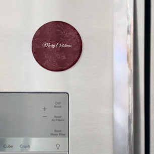 Aimant Noël floral bordeaux rouge profond