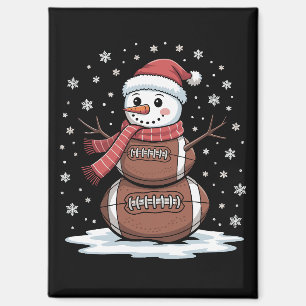 Aimant Noël Football américain Snowman Xmas Sport