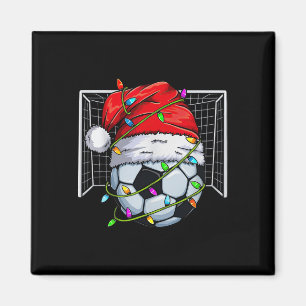 Aimant Noël Football Lumières Chapeau de Père Noël Amateu