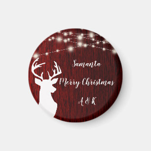 Aimant Noël, guirlande, tête de cerf, personnalisation