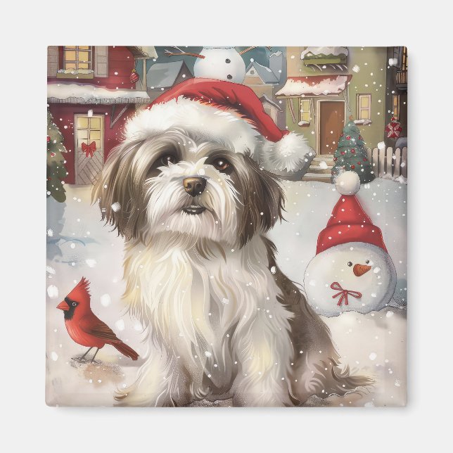 Aimant Noël Havanese Merveilleux Joyeux Noël (Devant)