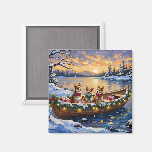 Aimant Noël Japonais Chin Bateau Vacances