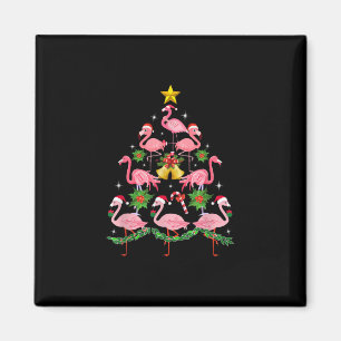 Aimant Noël - Joli Flamant rose sapin de Noël