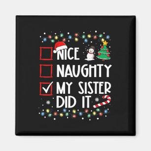 Aimant Noël Jolie Soeur Fille L'A Fait Noël Famille B