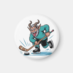 Aimant Noël Joue au Hockey sur Glace Spooky Noël Sport