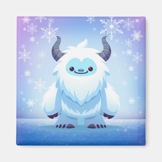 Aimant Noël mignon/yeti d'hiver (Devant)