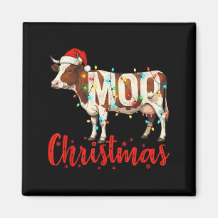 Aimant Noël Moo Vache Drôle Amoureux Bovins Agriculteur A