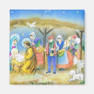Aimant Noël, nativité, scènes de mangeoire
