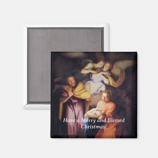 Aimant Noël Nativité Vintage Personnalisable  (Créateur téléchargé)