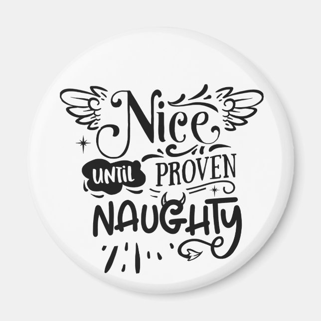 Aimant Noël Nice Jusqu'À Proven Naughty Drôle Père Noël (Devant)
