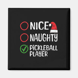 Aimant Noël Nice Naughty Pickleball Player Liste de Noël