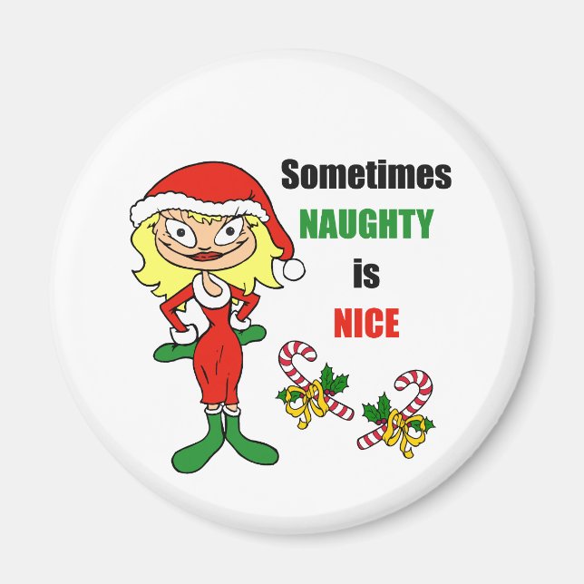 Aimant Noël Parfois Naughty Is Nice - Blonde Blond (Devant)