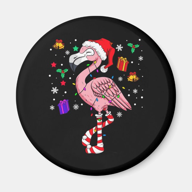 Aimant Noël Père Noël Flamant rose Lover Funny Classic (Devant)