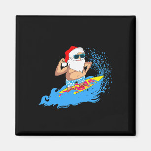 Aimant Noël Père Noël Hawaïen Surf Été Surf