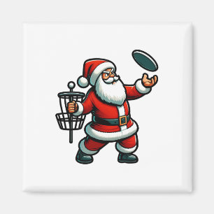 Aimant Noël Père Noël Jouer Disque Golf Pyjama Xma