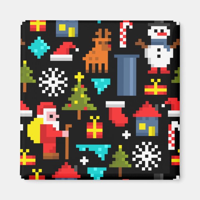 Aimant Noël Pixel (Devant)