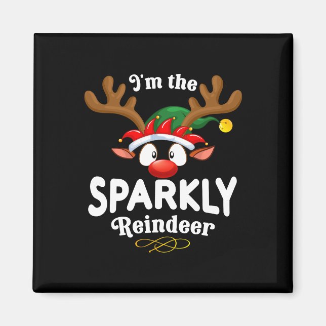 Aimant Noël Pjs Sparkly Xmas Reindeer Correspondance (Devant)