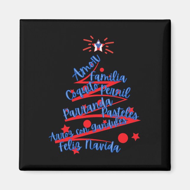 Aimant Noël portoricain Feliz Navidad  (Devant)