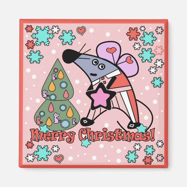 Aimant Noël, rat (Devant)