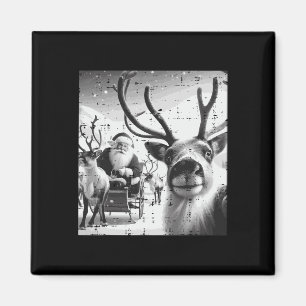 Aimant Noël Reindeer Père Noël Selfie Drôle Noël Hommes F