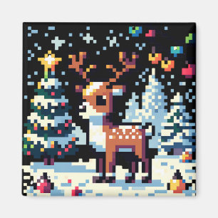 Aimant Noël Reinder Winter Wonderland Pixel Art