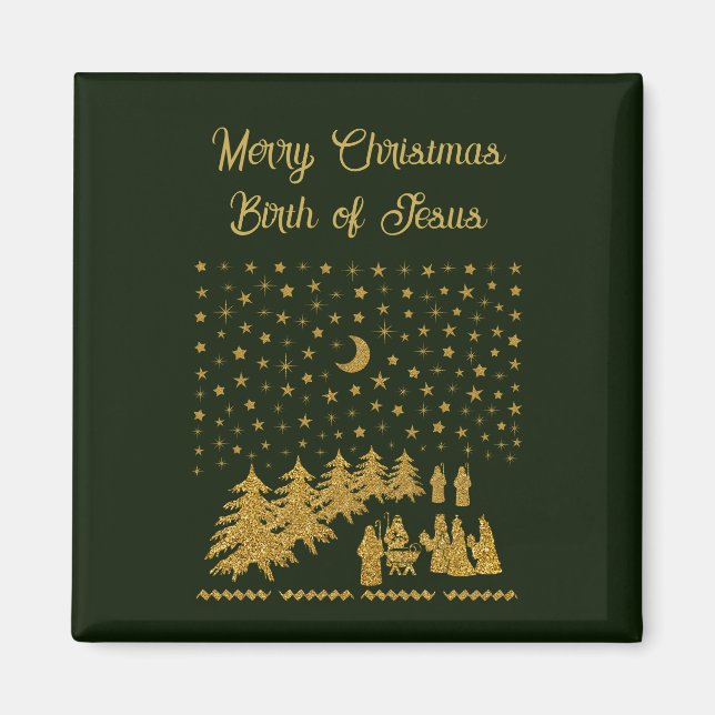 Aimant Noël religieux, Naissance de Jésus (Devant)