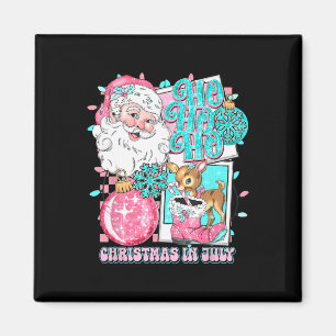Aimant Noël Rose En Juillet Retro Père Noël Disco Snowman