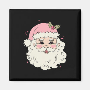 Aimant Noël rose vintage Père Noël Joyeux Noël Fille