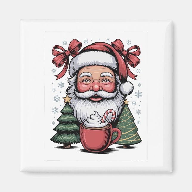 Aimant Noël Rouge Coquette Père Noël Noël (Devant)