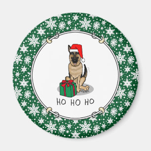 Aimant Noël Santa Hat Allemand Berger Chien mignonne