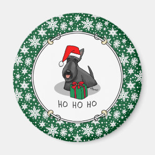 Aimant Noël Santa Hat Scottish Terrier (noir) mignonne